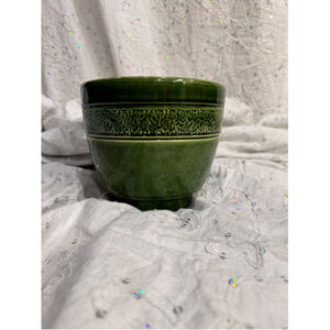 Vintage West German Dark Green Glazed 6” Planter from Bay Keramik Mint Condition
